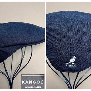 NWT Kangol Tropic 504 Flat Cap Hat XL Black British Ivy Summer Golf Style 0287BC